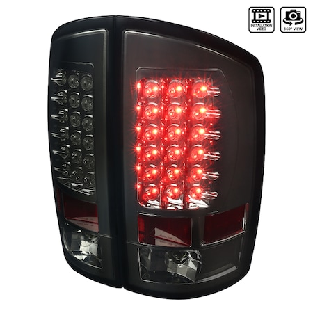 Spec-D Tuning 07-08 Dodge Ram LED Tail Lights Smoked Housing LT-RAM07GLED-TM